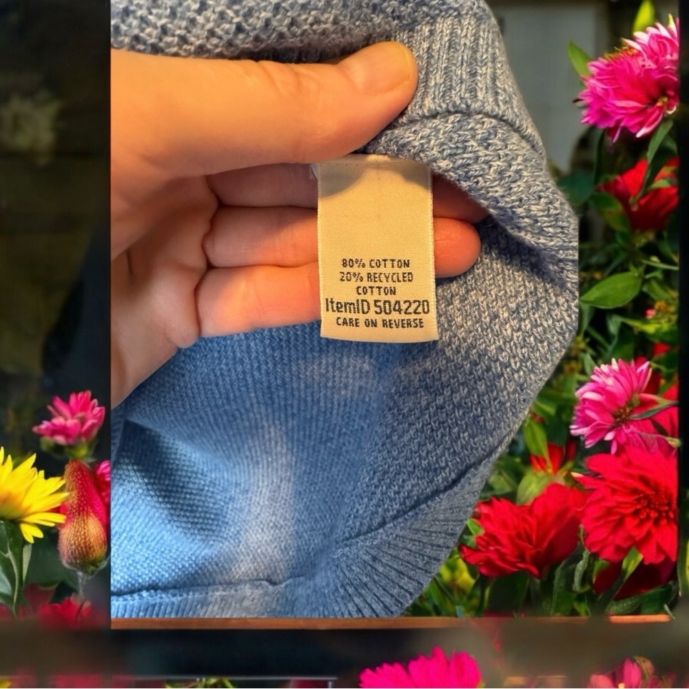 L. L. Bean Crew Knit Cotton Sweater - Size S - Blue - Like New! Summer Weight - Picture 12 of 13